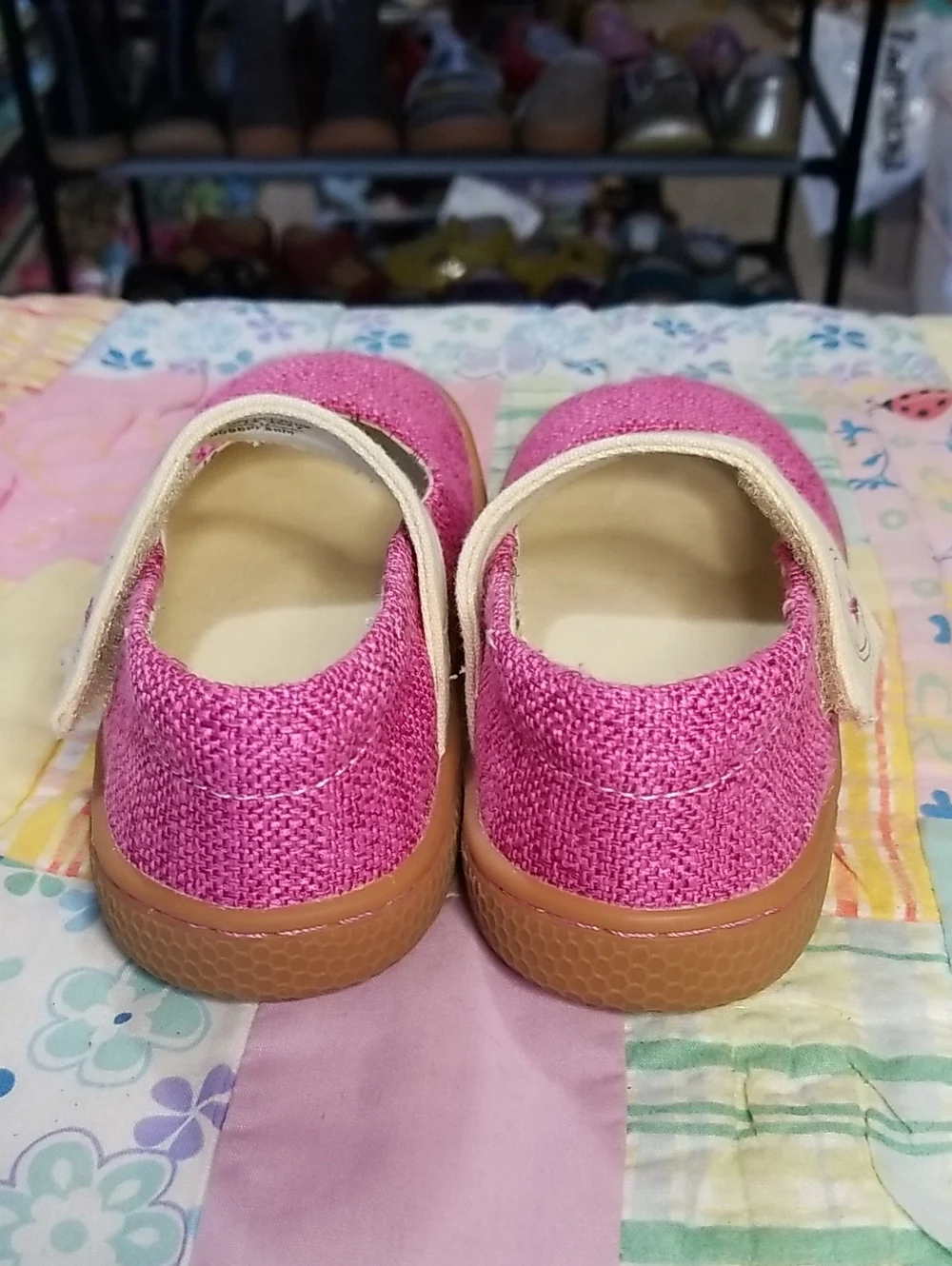 Livie & Luca Pink Mary Jane Shoes with Cream Strap Size 10 Carta II Pink Punch